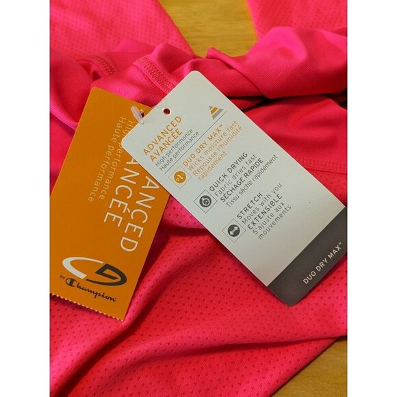 Champion NEW Cropped Top Girls XL 14 Hot Pink Faux Wrap Surplice Long Sleeve - Picture 8 of 9